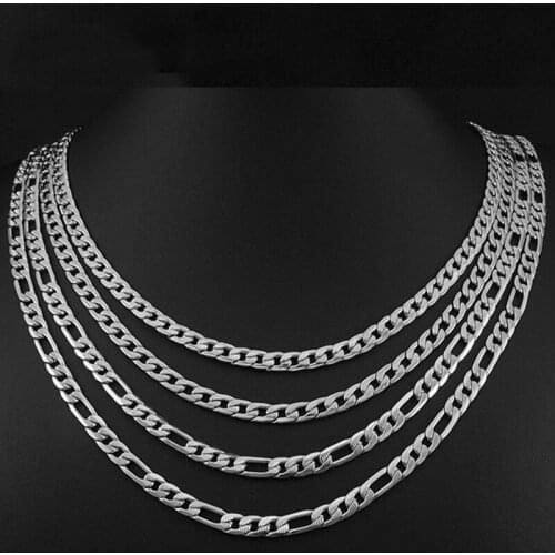 Fashion Silver Plated Stainless Steel 4/6/8/10MM Chain Long Necklace No Fade Cuban Chain Gift For Men Women Hip Jewelry