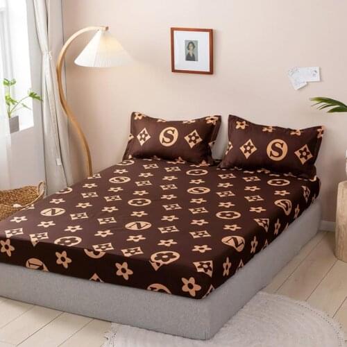 Fashion Design Bed Sheet Trendy Household Mattress Protector Dust Cover Non-slip Bedspread With Pillowcase Bedding Top F0087