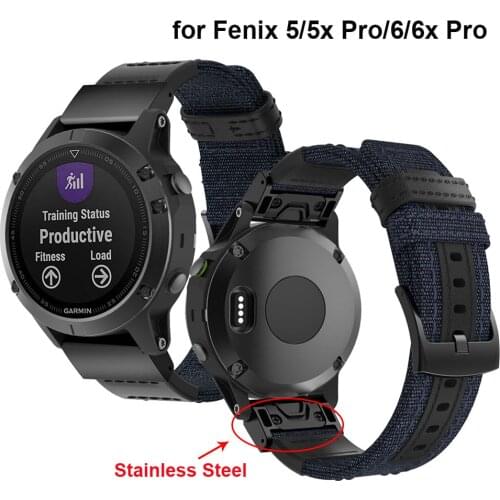 Nylon Quick Fit Strap for Fenix 6/6X Pro/5X Plus/3 HR Band for Garmin Approach S60 Quatix 5/3 Watchband Forerunner 945/935 Strap