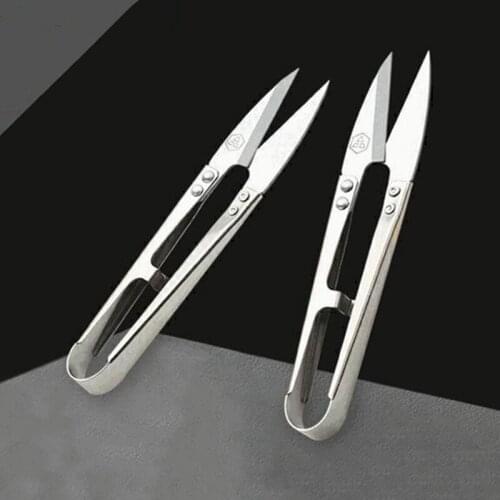 Cutting Scissors Sewing Tailors Yarn Stainless Steel Scissors Shears Cross Stitch Embroidery U V Shape Scissors Cutter Accessory