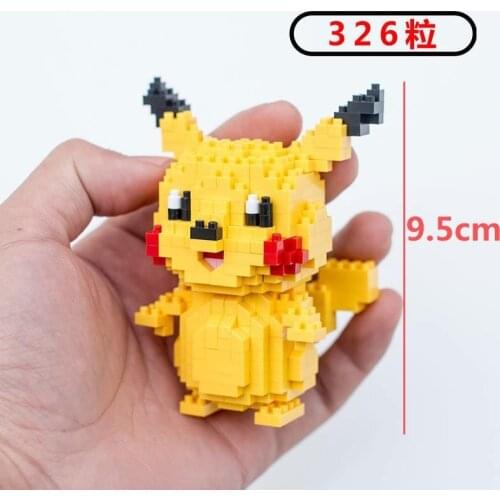 Authentic Pokemon Anime Figure Building Blocks Lego Technic Children Toys Antistress Kawaii Pikachu Psyduck Squirtle Charmander