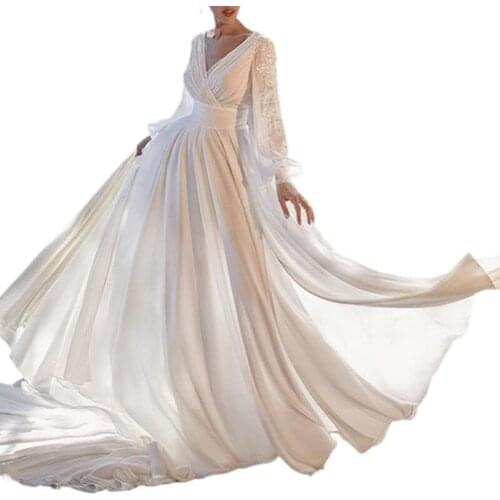 Autumn Sexy V Neck Long Maxi Dress Women Casual Lantern Sleeve Backless Party Dresses Elegant Lace Embroidery Vestidos