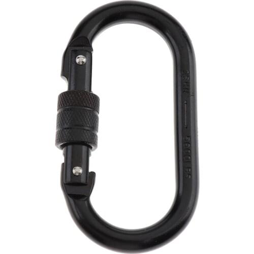 25KN Oval Climbing Screw Locking Carabiner For Climbing Rappelling