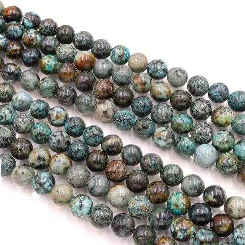 Natural African turquoise round beads stone bead smooth charm gemstone For Jewelry Making DIY women Bracelet necklace