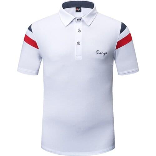 Mens Short Sleeve Golf Shirt Turn Down Collar Training Shirt Man Comfort Jersey Anti Sweat Breathable Summer Tops D0658