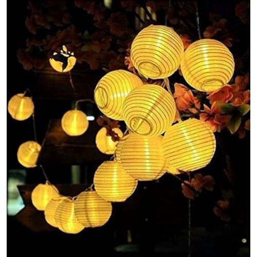 Solar Lantern String Lights 3.5m 5m 6.5m 7m Fairy Paper Garland Light 10/20/30/50 Led Outdoor Garden Ball Lamp for Holiday Decor