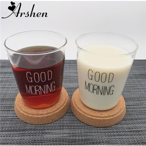 Arshen 300ml Transparency Handmade Heat Resistant Cow Milk Mug Breakfast Coffee Tea Water Juice Mug Office Home Milk Cups Gift