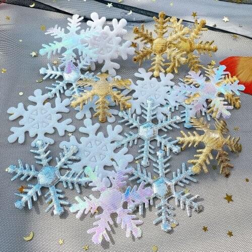 10pcs Christmas Snowflake Accessories Shiny Snowflake Jewelry Accessories Wedding Party Christmas Tree Decoration Materials