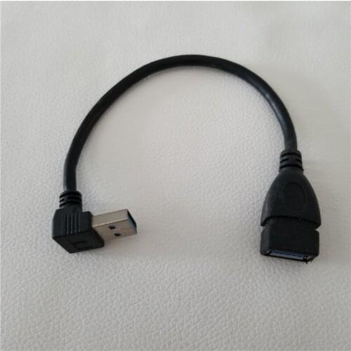 USB 3.0 High Speed Up Angle 90 Degree Data Extension Cable Male to Female Black 20cm