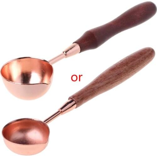 W3JE Vintage Wooden Sealing Wax Stamp Anti-Warm Spoon for Melting Furnace Seal Scrapbooking Stamps