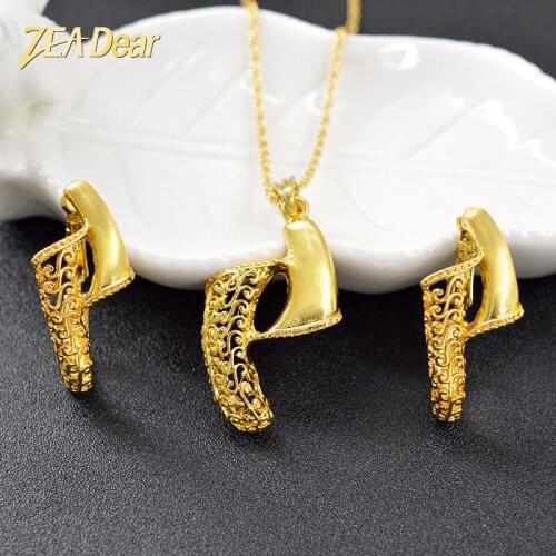 ZEA Dear Jewelry Trendy Jewelry Sets For Women Earrings Necklace Pendant Geometric Jewelry For Anniversary Gift Jewelry Findings