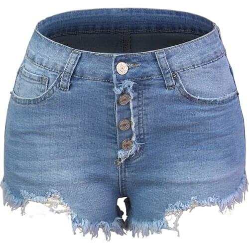 DIFIUPA Womens Pants High Stretch All-match Denim Shorts Low Rise Wide Leg Causal Botty Shorts with Tassel