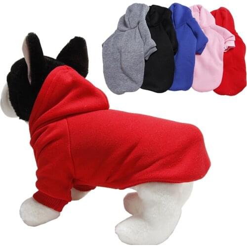 Winter Dog Clothes Small Dog Hoodie Coat Pet Supplies Dogs Sweatshirt Pure Color Casual Hoodies Warm Cats Puppy Clothing