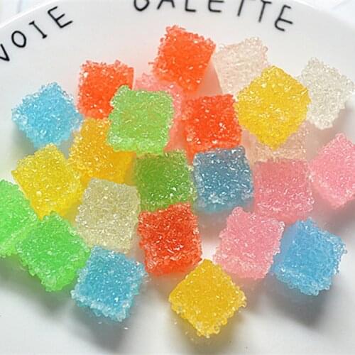 10Pcs/Lot Resin Mini Boxed Sugar Candy Slime DIY Accesorios Toy Slime Supplies Filler For Clear Fluffy Slime Gift Toy For Kids