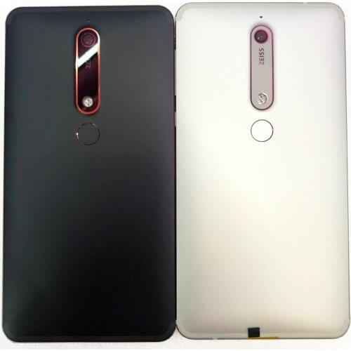 100% Original For Nokia 6.1 TA-1045 1054 1050 1068 Battery Door Housing Back Cover Rear Case With Camera Lens Fingerprint sensor