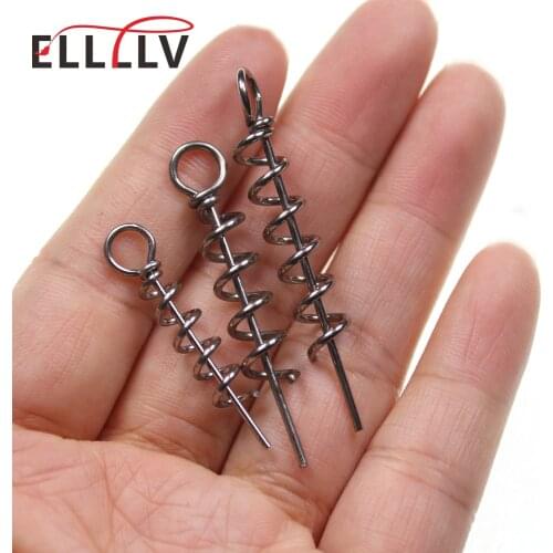 200pcs Fishing Hook Centering Pin Stainless Steel Soft Bait Spring Lock Pin Fishing Bait Connector Saltwater Fishing Tools