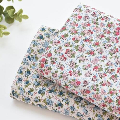 50*142cm Pure Cotton Floral Small Flower High Count Soft Fabric Clothes Skirt Childrens Clothes Shirt Handmade DIY Fabric