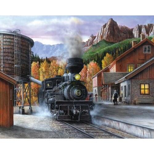 5d DIY Diamond Painting "Retro train" Full Square Drill Mosaic Cross Stitch Diamond Embroidery home Decor Y2933