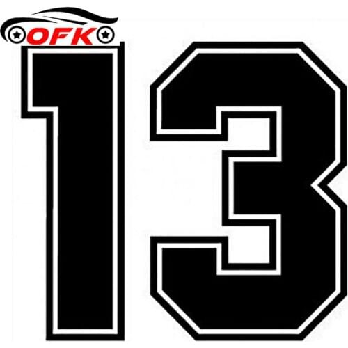 Car Stickers Decor Motorcycle Decals Number 13 Funny Car Sticker Decorative Accessories Creative Sunscreen Waterproof PVC