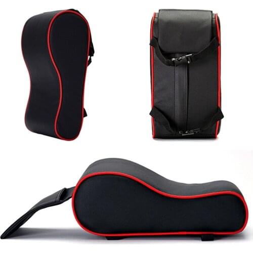 Auto Comfortable Arm Rest Seat Mat Cushion Pillow Cover Leather Car Central Armrest Center Console Styling Pad Black