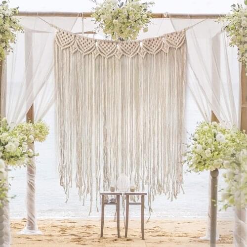 Large Macrame Wall Hanging Wedding Boho Home Decor Handmade Macrame Backdrop Wall Decor for Wedding Living Room Bedroom