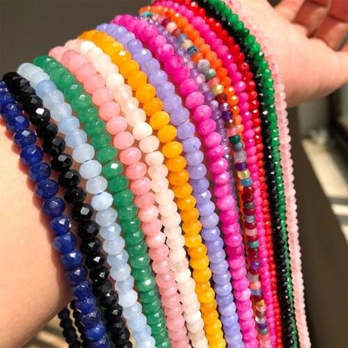 6*5/3*4mm 15'' Black White Pink Faceted Agate Onyx Beads Rondelle Spacer Loose Beads for DIY Bracelet Jewelry Making Accessories