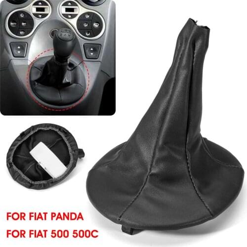 Car PU Leather Gear Gaiter Boot Cover Gear Shift Collar For FIAT 500 500C 2007-2013 /PANDA 2003-2012