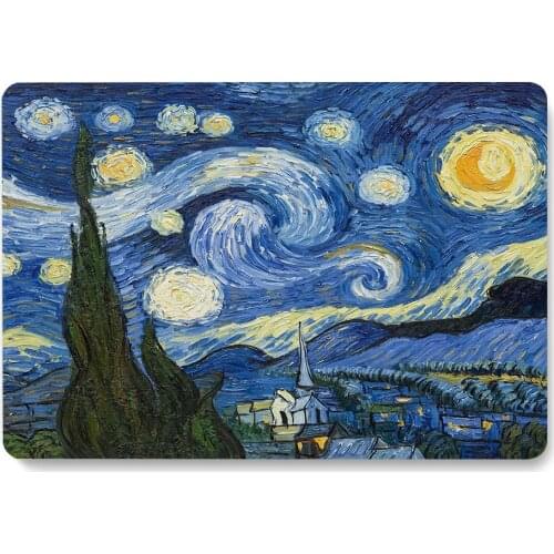 Starry Night Oil Painting Pattern Laptop Case For Apple MacBook Pro Retina Air 12 13.3 inch New Pro 15.4 16 inch Cover shell