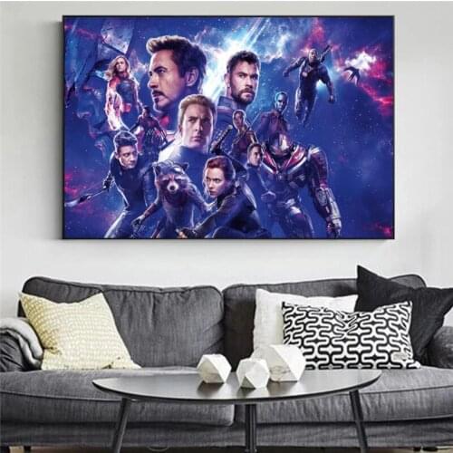Marvel Avengers Superhero Comic Canvas Painting Captain America Spider-Man Posters and Print Wall Art Picture for Kid Home Decor