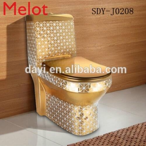 Sanitary ware golden colored wc toilet bowl ceramic gold portable toilet