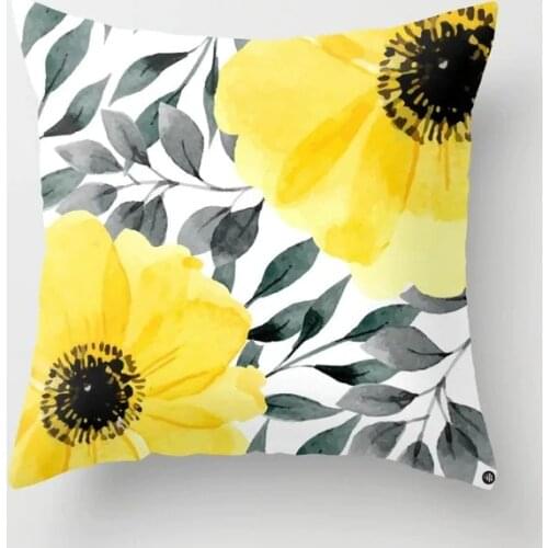 Creative Pillow Cover Fashion Pillowcase Simple Pastoral Pillow Case Red yellow Flower Cushion Cover Office Home Decor car Seat