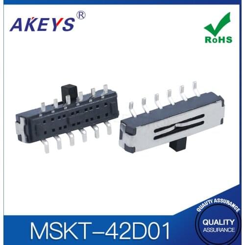 10PCS MSKT-42D01 MINI slide switch 4P2T SMT SMD 12 pin 2 position mini toggle switches micro slide switches