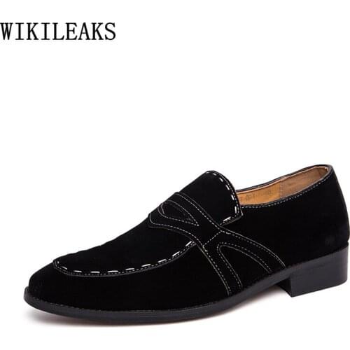 Brown Loafers Dress Shoes for Men 2021 Square Toe Gray Formal Slip on Shoes Men Black Office Shoes Man Zapatos De Vestir Hombre