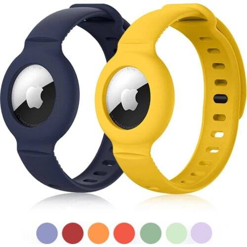 Soft Silicone Children Watch Strap Case For Apple Airtags Protective Cover For Apple Locator Tracker Anti-Scratch Protect Sleeve