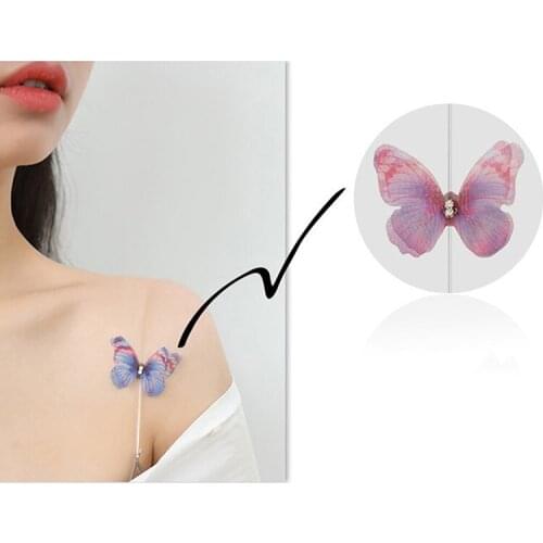 Butterfly Vacation Invisible Transparent Shoulder Metal Bra Straps Adjustable Intimates Accessories Belt Women Elastic