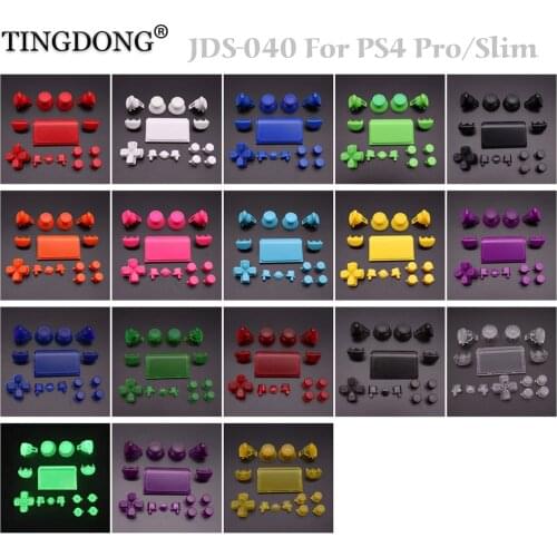 Wholesale 18colors Full Set Joysticks D-pad R1 L1 R2 L2 Direction Key AB XY Buttons For Sony PS4 Pro JDS 040 JDM 040 Controllers