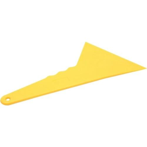 Plastic Yellow Auto Car Window Sticker Film Scraper Squeegee Cleaning Tool