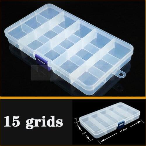 Plastic Storage Box Practical Adjustable 10/15/18 Compartment Jewelry Earring Bead Screw Holder Case Display Organizer Container