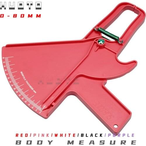 White red black color 0-80mm Plicometro slim Skinfold Caliper plicometers Measure Body Fat Tester Keep Health Fitness 5pcs/lot