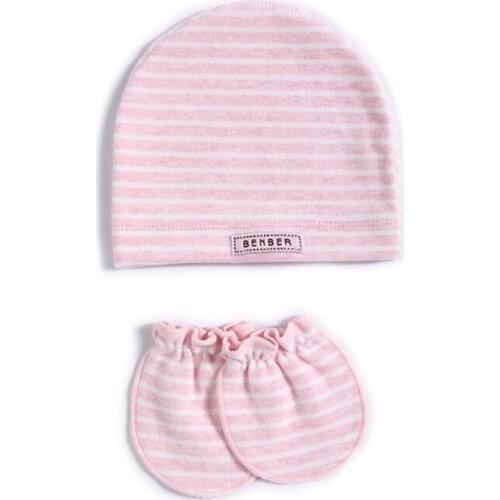 2 Pcs/set Simple Newborn Baby Births Cap Glove Set Soft Cotton Kids Infants Anti-scratch Gloves Hat Gifts