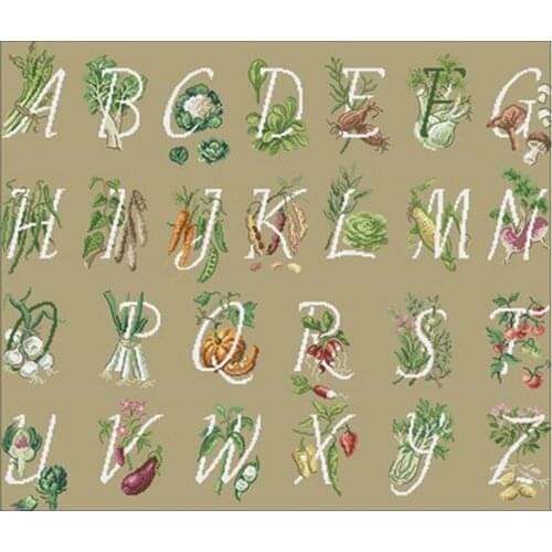 Vegetable alphabet patterns Counted Cross Stitch 11CT 14CT DIY Chinese Cross Stitch Kits Embroidery Needlework Sets