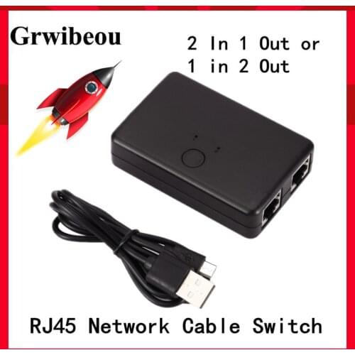 2 in 1 out network switch box selector 2 port RJ45 CAT6 LAN HUB Ethernet network cable network cable splitter adapter adapter