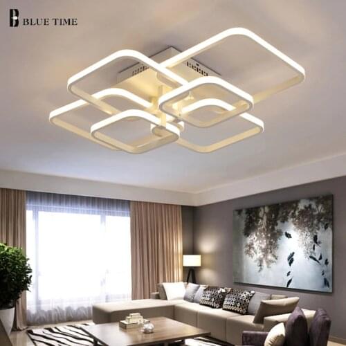 Surface Mount Led Chandelier Black White Coffee Modern Chandelier Light For Living room Bedroom Dining room Kitchen Luminaires
