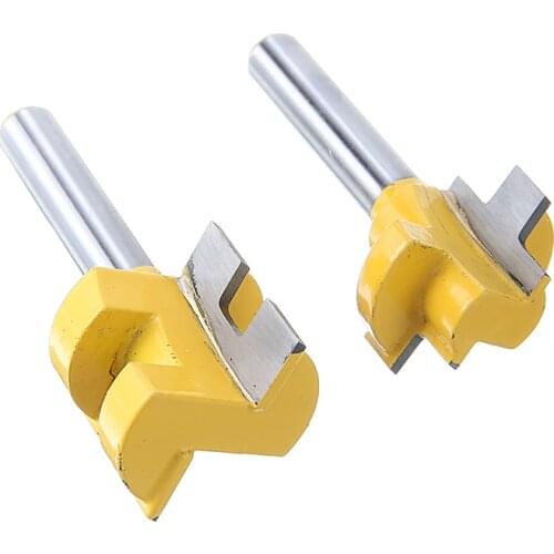 2pcs 8mm Shank Tongue & Groove Milling Cutter Wood Cutting T-shaped Joint Assemble Router Bits For Woodworking Tools