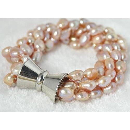 Unique Pearl Jewelry New Style Lavender Color Baroque Pearls Twist Bracelet Magnet Clasp Handmade Fine Charming Women Gift