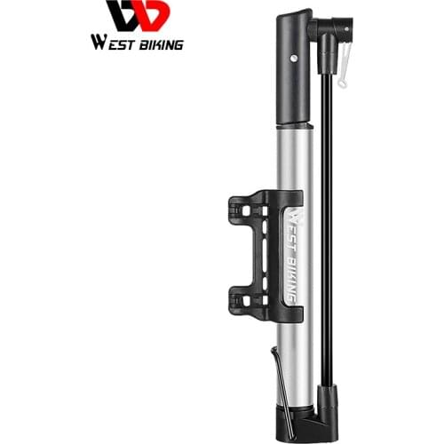 WEST BIKING 120 PSI Mini Bicycle Pump High Pressure Foot Air Pump Bike Inflator Fit Schrader Presta Cycling Bicycle Accessories