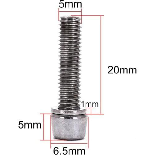 10pcs Bike Stem Screws M5 M6 Aluminium Alloy Bicycle Fixed Stem Handlebar Bolts Hardware