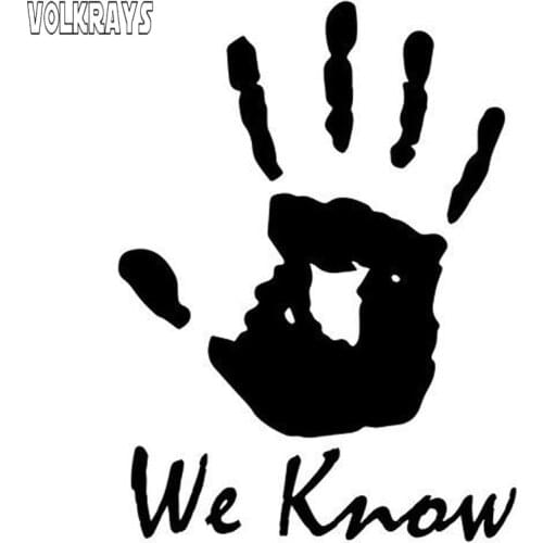 Volkrays Personality Car Sticker Skyrim We Know Accessories Reflective Waterproof Sunscreen Vinyl Decal Black/Sliver,11cm*7cm