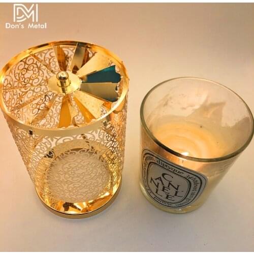 Rotating metal candle holder retro stainless steel tea light candle holder decoration candle holder lamp Christmas gift