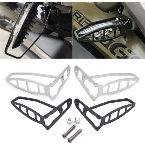 Silver/Black Rear Steel Turn Signal Light Covers Protector For BMW F800GS Motorcycle 2017 18 Aluminum